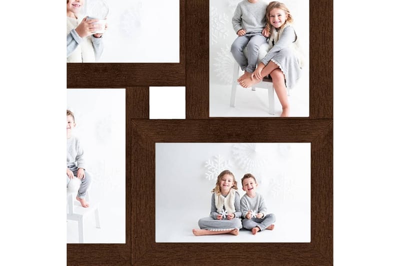 Fotorammekollasj for 4x(13x18 cm) bilde MDF - Brun - Innredning - Veggdekorasjon - Rammer