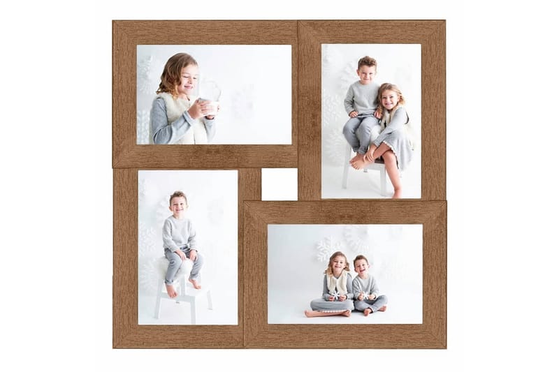 Fotorammekollasj for 4x(13x18 cm) bilde MDF - Brun - Innredning - Veggdekorasjon - Rammer