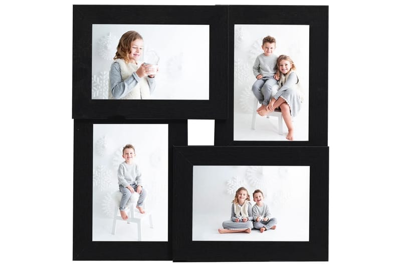 Fotorammekollasj for 4x(13x18 cm) bilde MDF - Svart - Innredning - Veggdekorasjon - Rammer