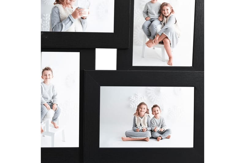 Fotorammekollasj for 4x(13x18 cm) bilde MDF - Svart - Innredning - Veggdekorasjon - Rammer