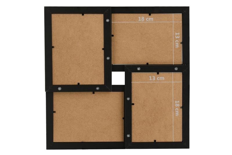 Fotorammekollasj for 4x(13x18 cm) bilde MDF - Svart - Innredning - Veggdekorasjon - Rammer