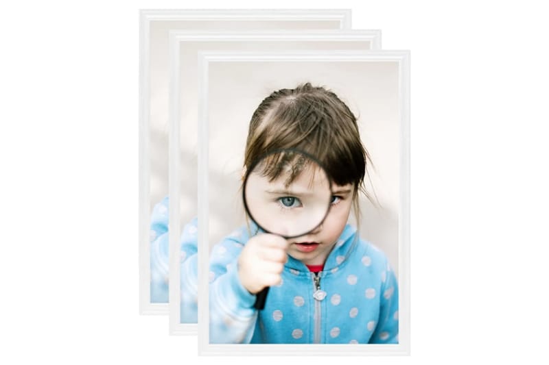 Fotorammekollasj for vegg eller bord 3 stk 15x21 cm MDF - Hvit - Innredning - Veggdekorasjon - Rammer