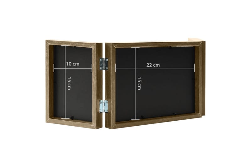 Trefoldig fotorammekollasj 22x15 cm+2x(10x15 cm) - Brun - Innredning - Veggdekorasjon - Rammer