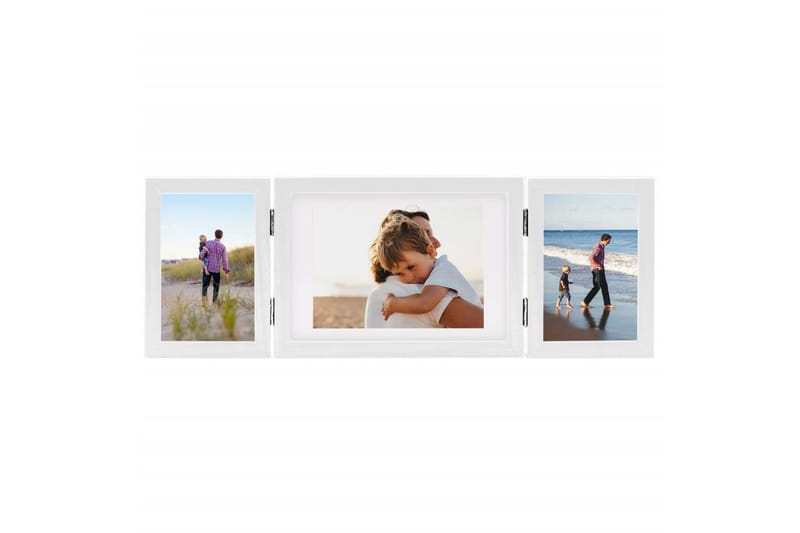 Trefoldig fotorammekollasj 22x15 cm+2x(10x15 cm) - Hvit - Innredning - Veggdekorasjon - Rammer