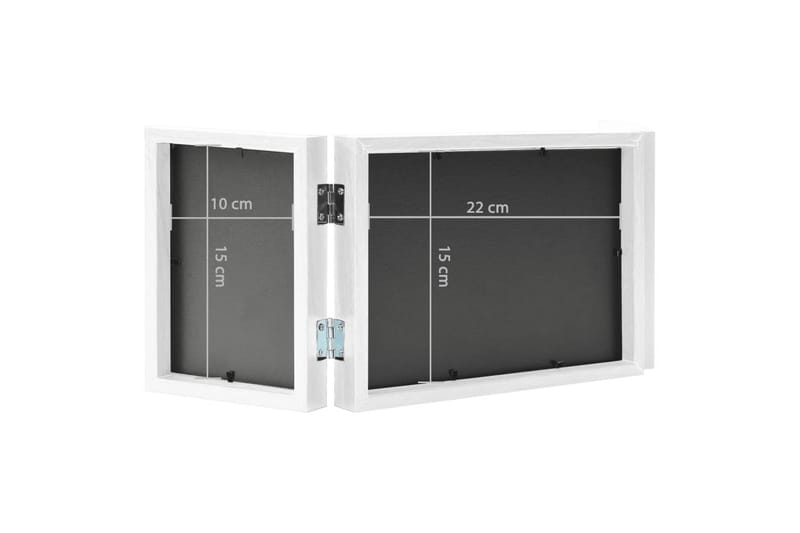 Trefoldig fotorammekollasj 22x15 cm+2x(10x15 cm) - Hvit - Innredning - Veggdekorasjon - Rammer