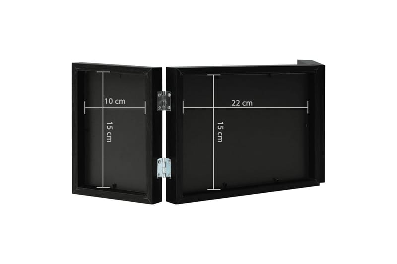 Trefoldig fotorammekollasj 22x15 cm+2x(10x15 cm) - Svart - Innredning - Veggdekorasjon - Rammer