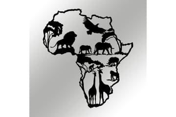 African 2 Veggdekor - Svart - Innredning - Veggdekorasjon - Skilt - Metallskilt