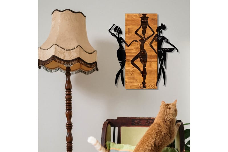 African Veggdekor - Svart/Valnøtt - Innredning - Veggdekorasjon - Skilt - Metallskilt