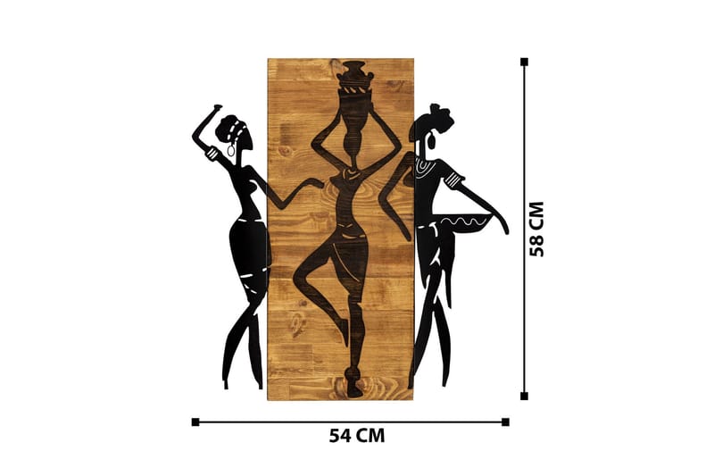 African Veggdekor - Svart/Valnøtt - Innredning - Veggdekorasjon - Skilt - Metallskilt
