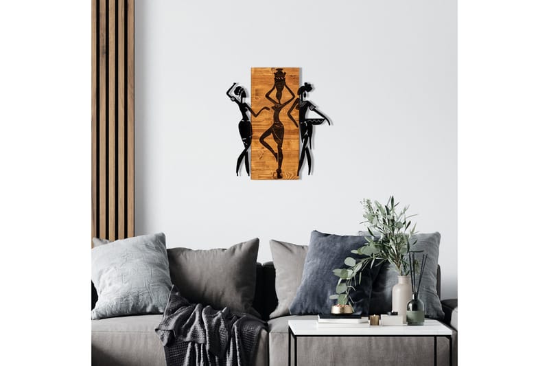 African Veggdekor - Svart/Valnøtt - Innredning - Veggdekorasjon - Skilt - Metallskilt
