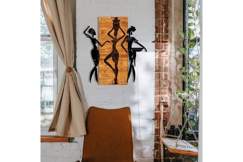 African Veggdekor - Svart/Valnøtt - Innredning - Veggdekorasjon - Skilt - Metallskilt