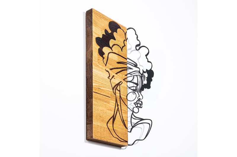 African Woman 3 Veggdekor - Svart/Lys Valnøtt - Innredning - Veggdekorasjon - Skilt - Metallskilt