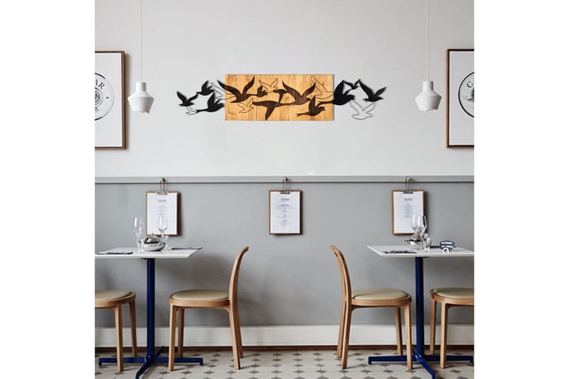 Albatros Veggdekor - Svart/Valnøtt - Innredning - Veggdekorasjon - Skilt - Metallskilt