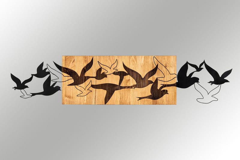 Albatros Veggdekor - Svart/Valnøtt - Innredning - Veggdekorasjon - Skilt - Metallskilt