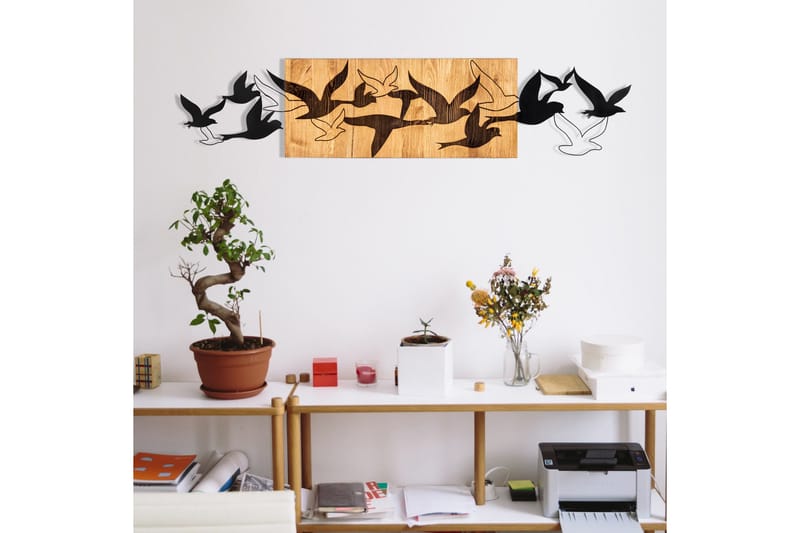 Albatros Veggdekor - Svart/Valnøtt - Innredning - Veggdekorasjon - Skilt - Metallskilt