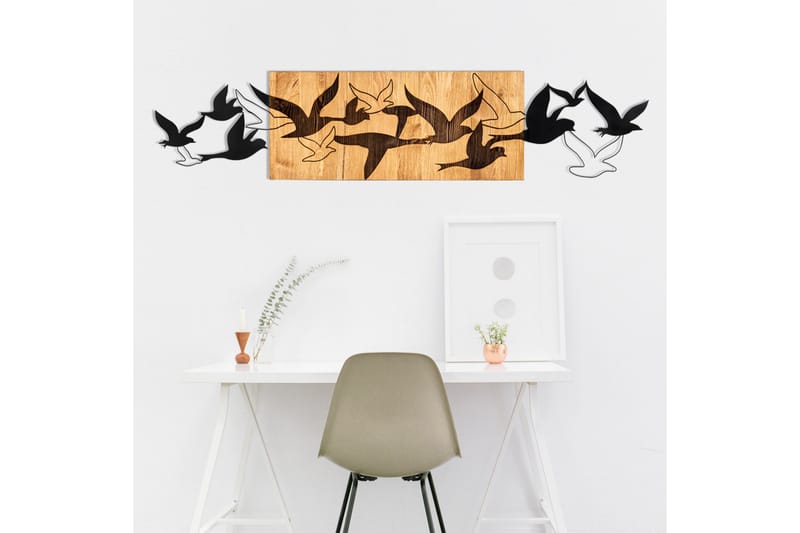 Albatros Veggdekor - Svart/Valnøtt - Innredning - Veggdekorasjon - Skilt - Metallskilt