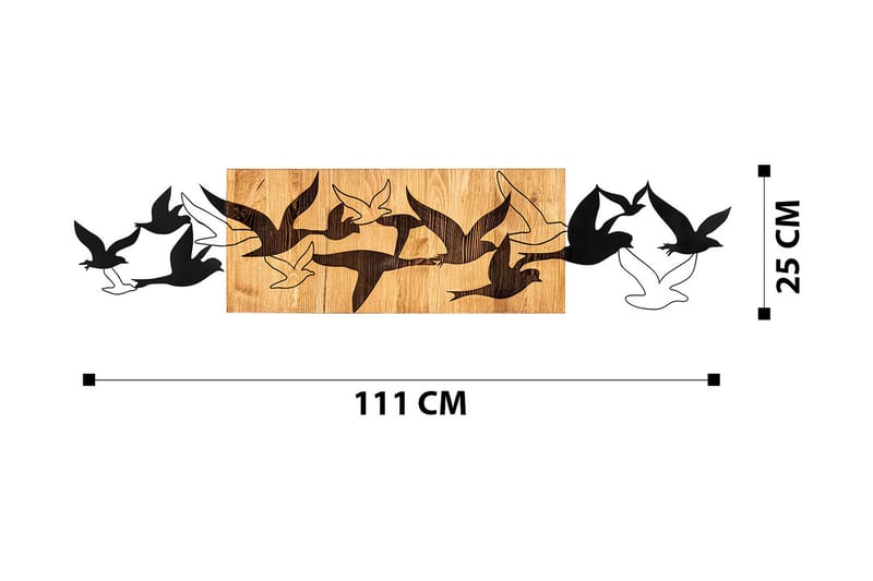 Albatros Veggdekor - Svart/Valnøtt - Innredning - Veggdekorasjon - Skilt - Metallskilt