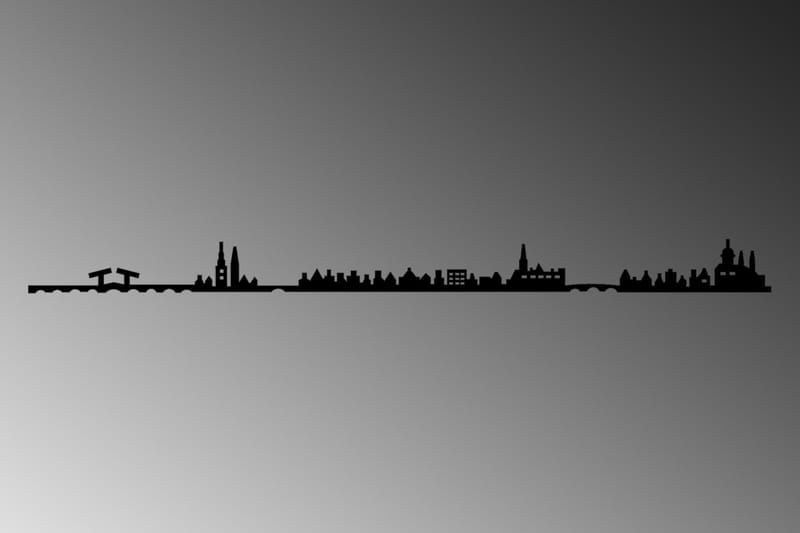 Amsterdam Skyline Veggdekor - Svart - Innredning - Veggdekorasjon - Skilt - Metallskilt