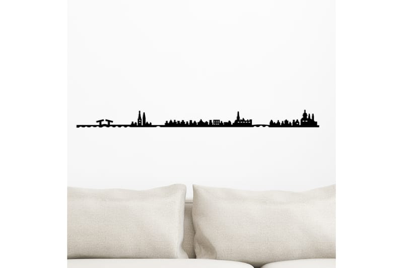 Amsterdam Skyline Veggdekor - Svart - Innredning - Veggdekorasjon - Skilt - Metallskilt