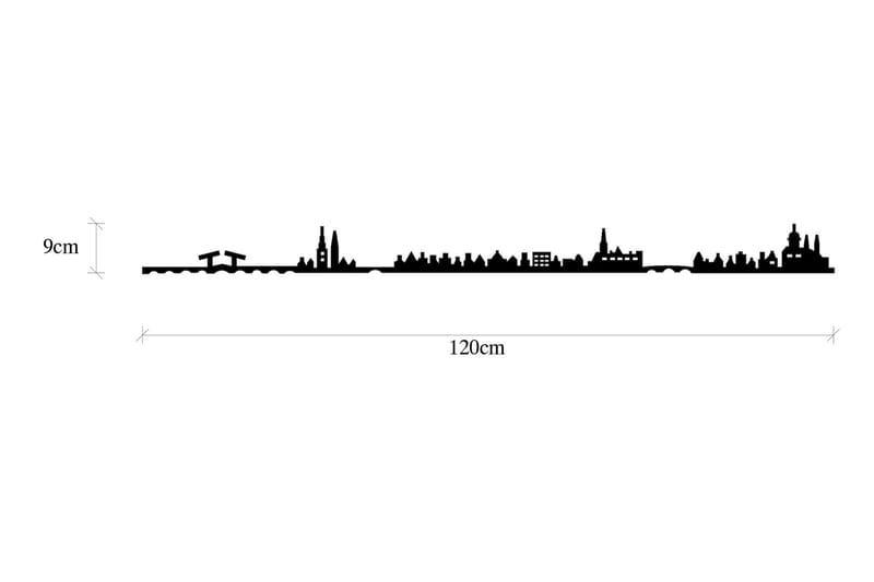 Amsterdam Skyline Veggdekor - Svart - Innredning - Veggdekorasjon - Skilt - Metallskilt