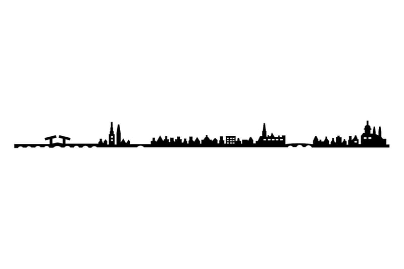 Amsterdam Skyline Veggdekor - Svart - Innredning - Veggdekorasjon - Skilt - Metallskilt
