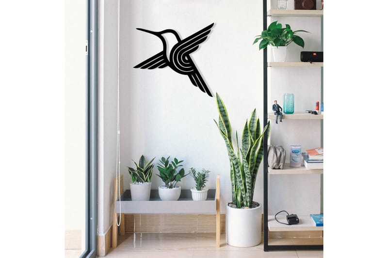 Bee bird Veggdekor - Svart - Innredning - Veggdekorasjon - Skilt - Metallskilt