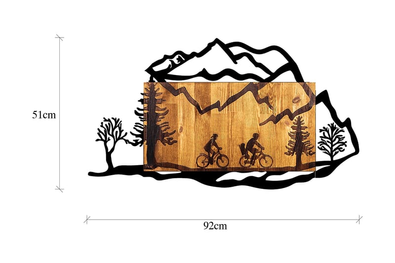 Bicycle Riding in Nature 2 Veggdekor - Svart/Valnøtt - Innredning - Veggdekorasjon - Skilt - Metallskilt