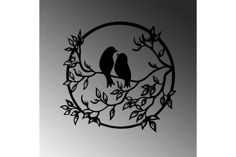 Bird's Love Veggdekor - Svart - Innredning - Veggdekorasjon - Skilt - Metallskilt