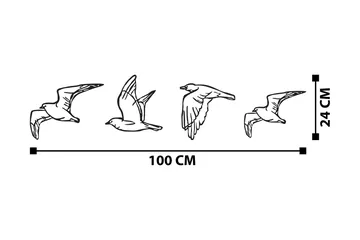 Birds Veggdekor - Svart - Innredning - Veggdekorasjon - Skilt - Metallskilt