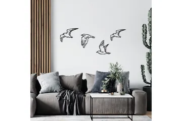 Birds Veggdekor - Svart - Innredning - Veggdekorasjon - Skilt - Metallskilt