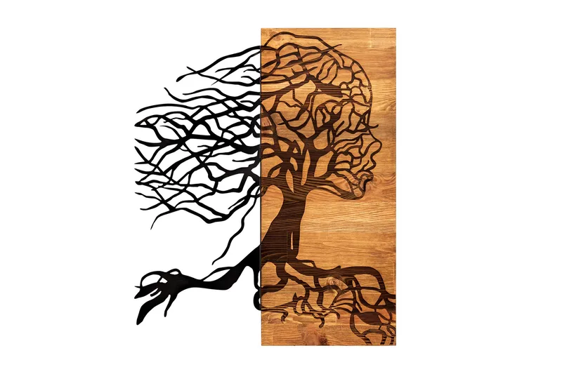 Breath Veggdekor, Svart/Valnøtt