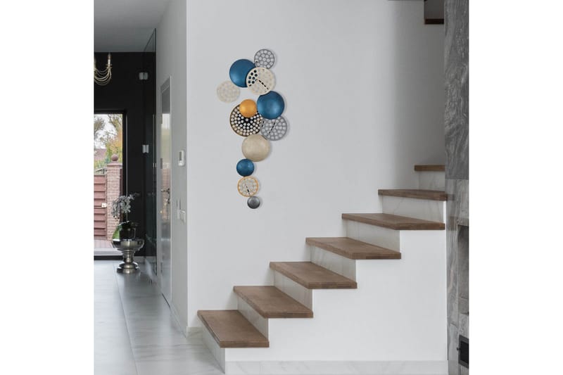 Bronte - Veggdekor - Blå/Champagne/Oransje - Innredning - Veggdekorasjon - Skilt - Metallskilt