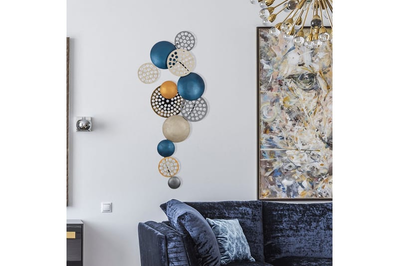 Bronte - Veggdekor - Blå/Champagne/Oransje - Innredning - Veggdekorasjon - Skilt - Metallskilt