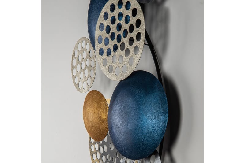 Bronte - Veggdekor - Blå/Champagne/Oransje - Innredning - Veggdekorasjon - Skilt - Metallskilt