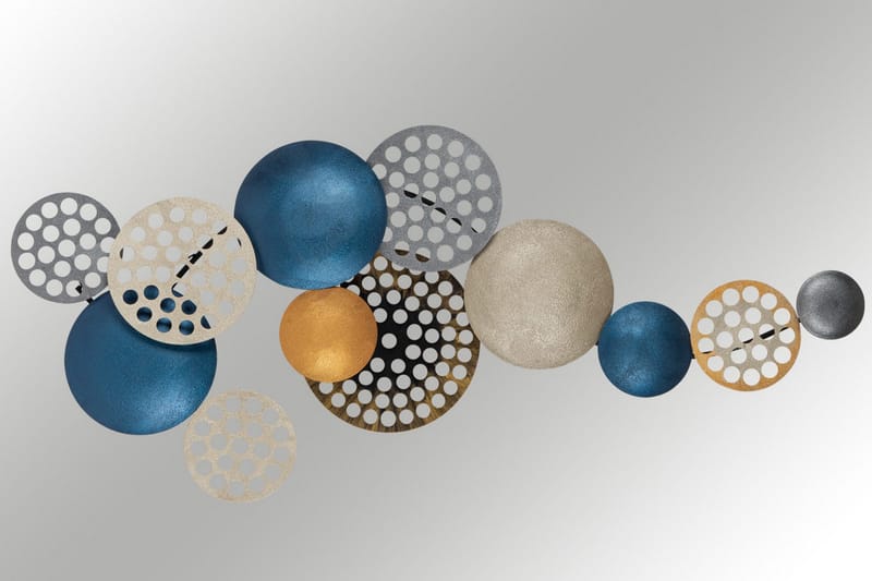 Bronte - Veggdekor - Blå/Champagne/Oransje - Innredning - Veggdekorasjon - Skilt - Metallskilt