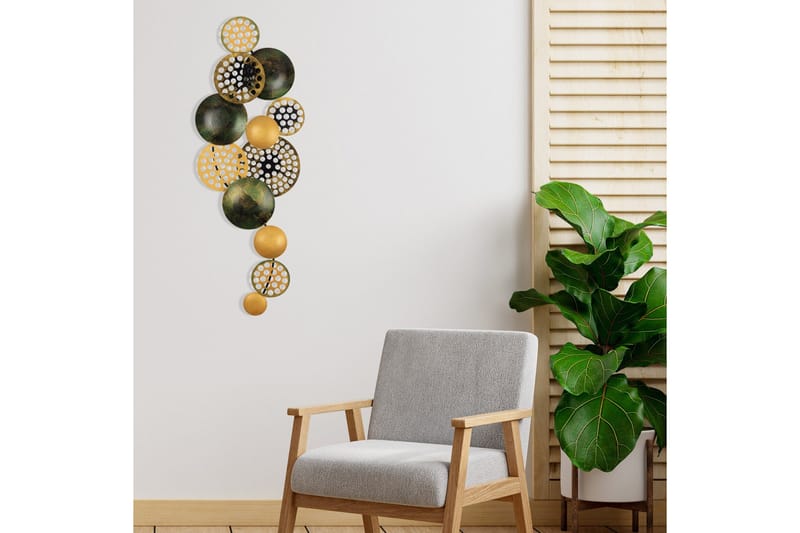 Bronte - Veggdekor - Oransje/Grønn - Innredning - Veggdekorasjon - Skilt - Metallskilt