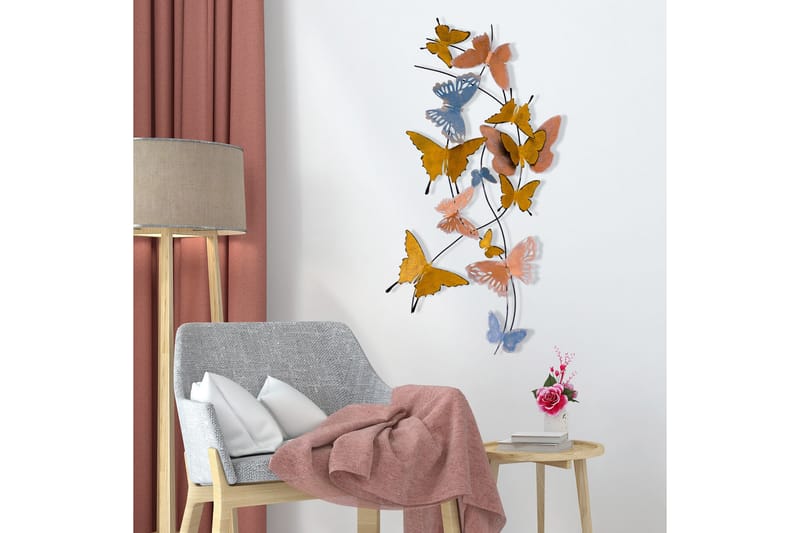 Butterflies Veggdekor - Flerfarget - Innredning - Veggdekorasjon - Skilt - Metallskilt