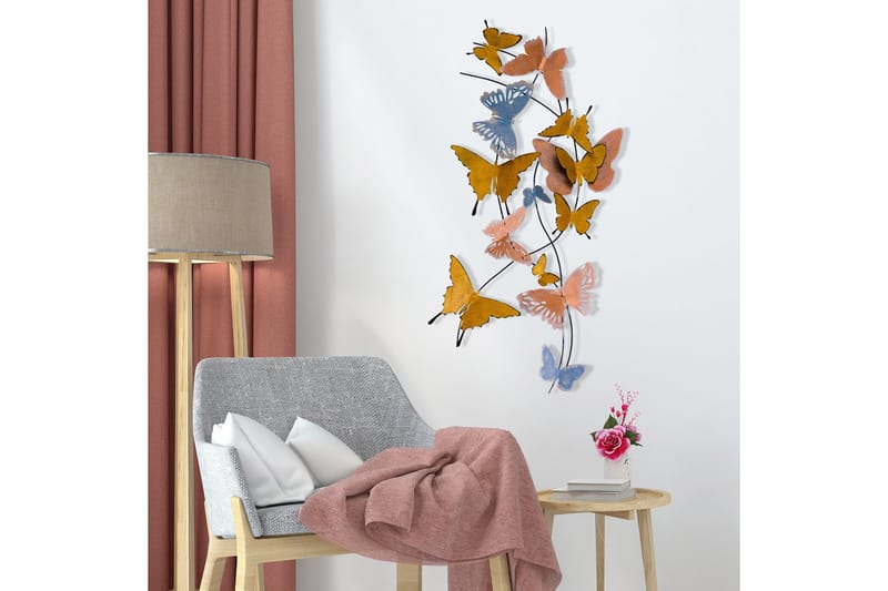 Butterflies Veggdekor - Flerfarget - Innredning - Veggdekorasjon - Skilt - Metallskilt