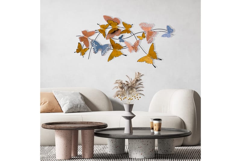 Butterflies Veggdekor - Flerfarget - Innredning - Veggdekorasjon - Skilt - Metallskilt
