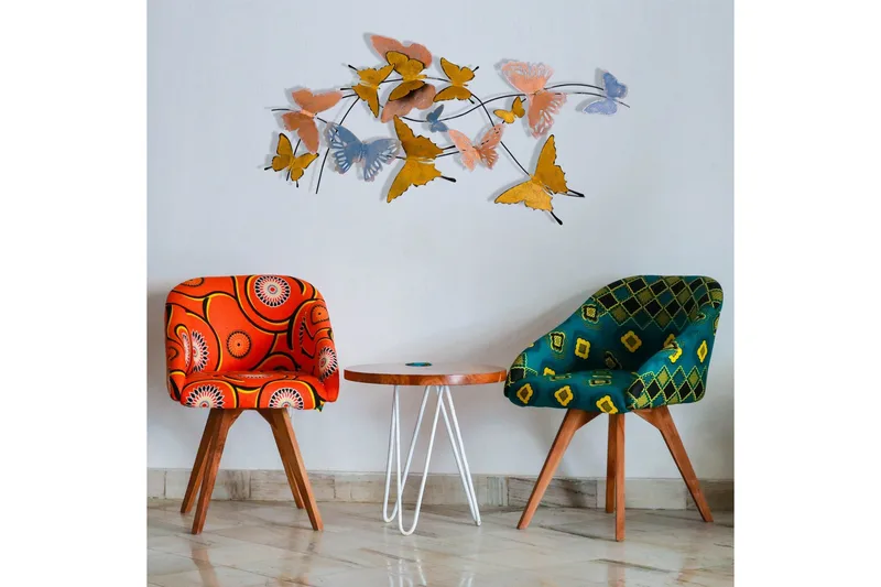 Butterflies Veggdekor - Flerfarget - Innredning - Veggdekorasjon - Skilt - Metallskilt