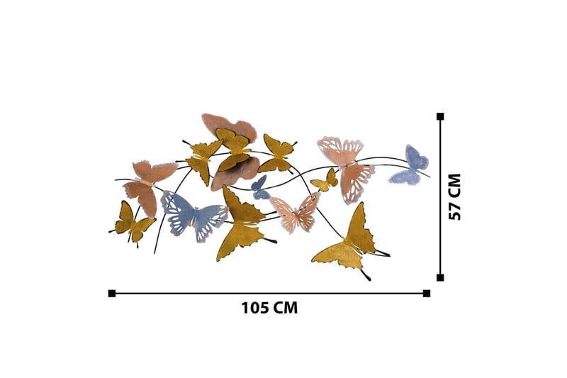 Butterflies Veggdekor - Flerfarget - Innredning - Veggdekorasjon - Skilt - Metallskilt