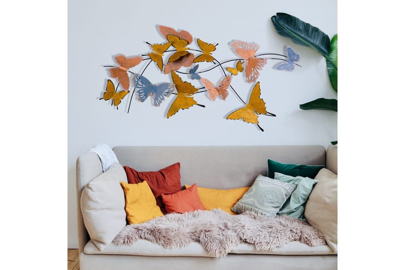 Butterflies Veggdekor - Flerfarget - Innredning - Veggdekorasjon - Skilt - Metallskilt