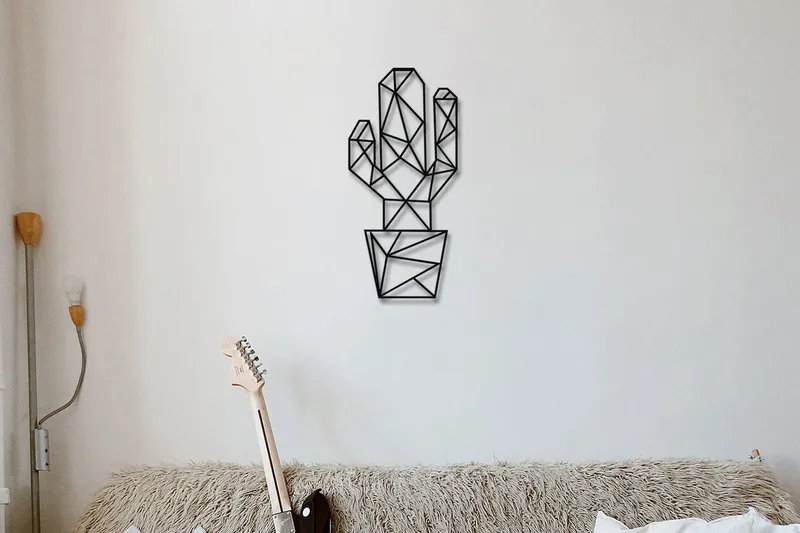 Cactus Veggdekor, Svart