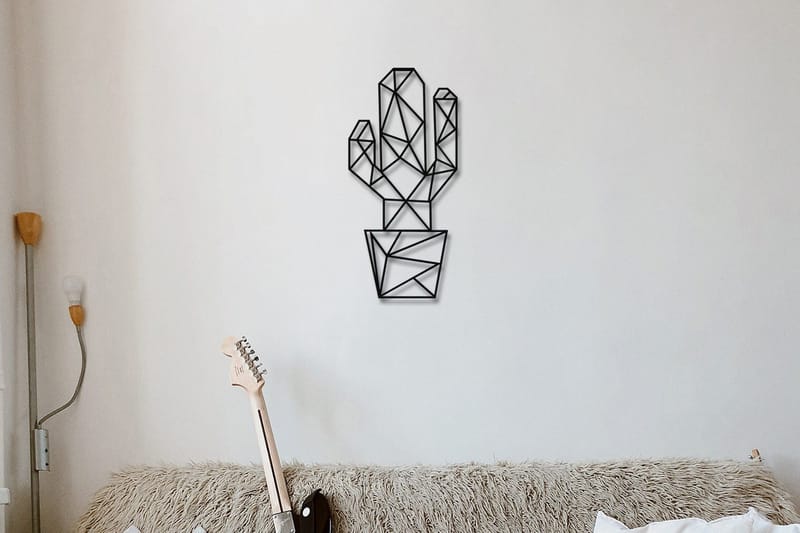 Cactus Veggdekor, Svart