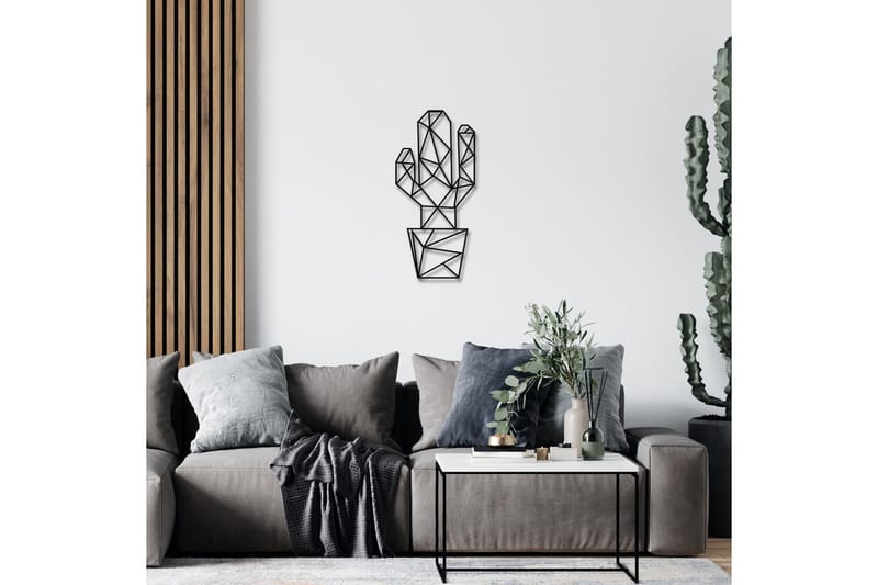 Cactus Veggdekor - Svart - Innredning - Veggdekorasjon - Skilt - Metallskilt