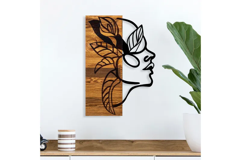 Calm Veggdekor, Svart/Lys Valnøtt