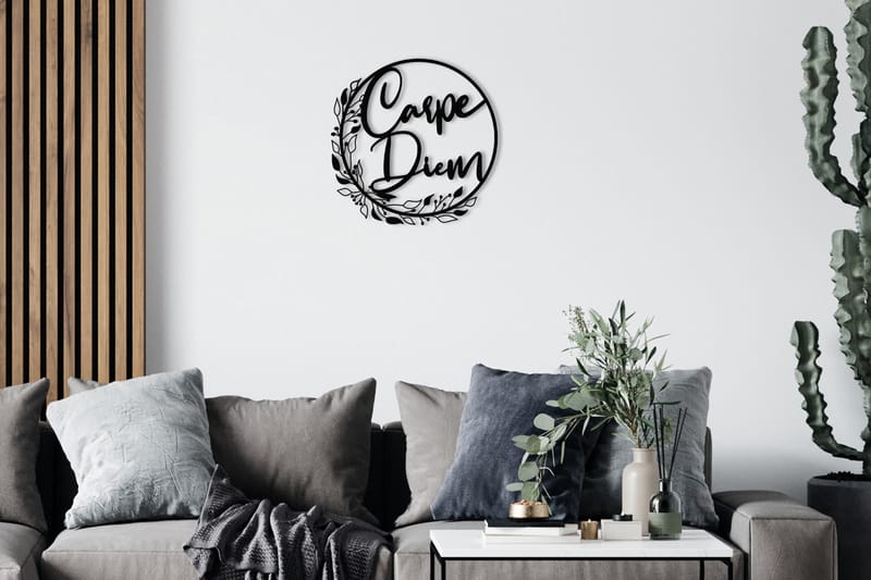 Carpe Diem Veggdekor - Svart - Innredning - Veggdekorasjon - Skilt - Metallskilt