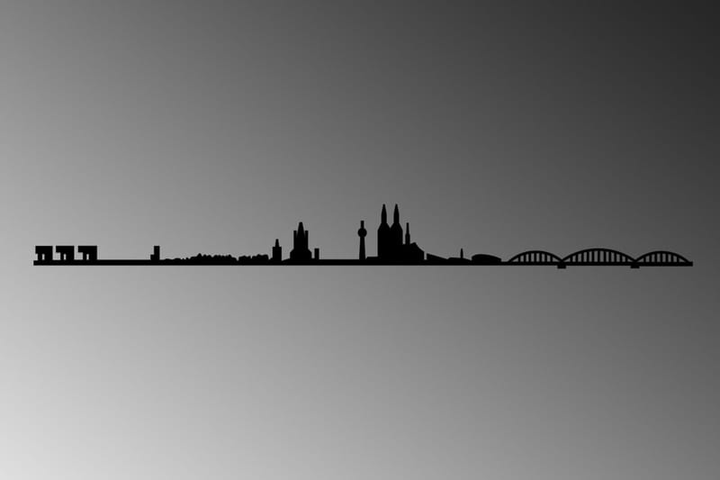 Cologne Skyline Veggdekor - Svart - Innredning - Veggdekorasjon - Skilt - Metallskilt