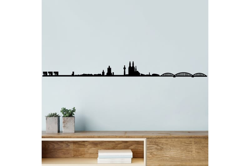 Cologne Skyline Veggdekor - Svart - Innredning - Veggdekorasjon - Skilt - Metallskilt