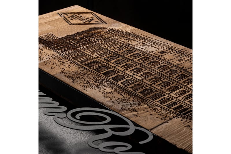 Colosseum Veggdekor - Svart/Valnøtt - Innredning - Veggdekorasjon - Skilt - Metallskilt